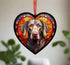 Weimaraner Stained Glass Effect Heart Suncatcher